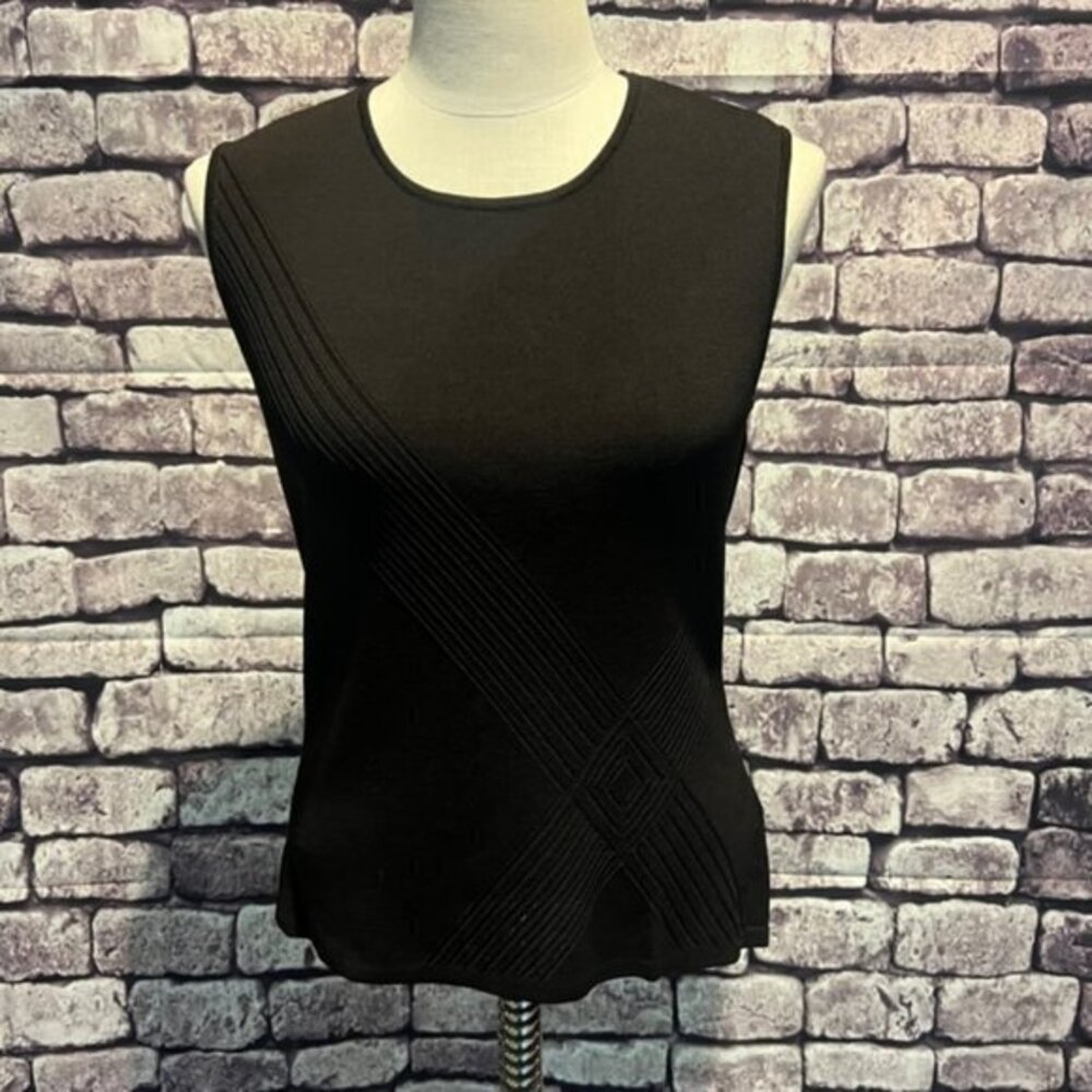 Jones New York NWT Black Sleeveless Blouse Size Medium